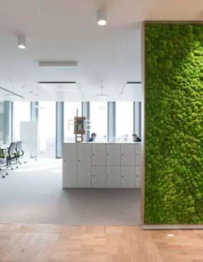 Mooswand als lebender Raumteiler