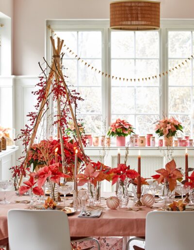 Traumhafte Tischdeko mit Poinsettia Weihnachtsstern